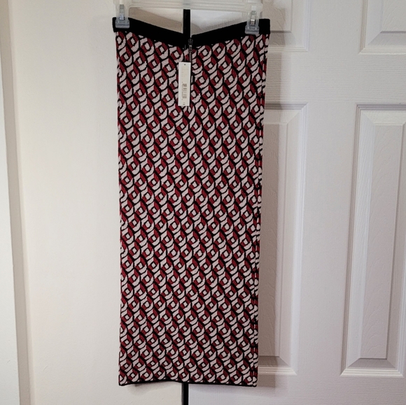 NWT Alice + Olivia Geometric Midi Knit Skirt Size Small Sample - Picture 4 of 6